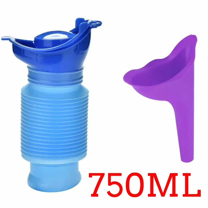 750ML Adult Urinal Portable Shrinkable Personal Mobile Toilet Potty Women Kid Pee Bottle for Outdoor Car Travel Traffic Camping 1pc 2000ml blue plastic mobile urinal toilet aid bottle portable pee bottle man toilet supply for outdoor camping hospital care