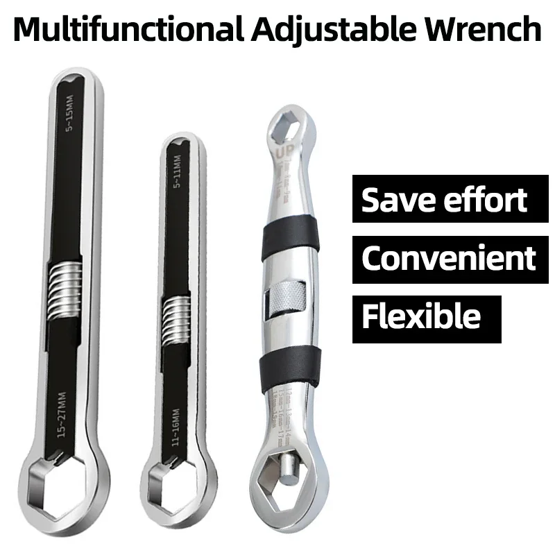 Universal Wrench 23 In 1 Adjustable Spanner 7-19mm Multifunctional Rotate Double End Flexible Hand Tool for Car Repair Universal Wrench 23 In 1 Adjustable Spanner 7-19mm Multifunctional Rotate Double End Flexible Hand Tool for Car Repair
