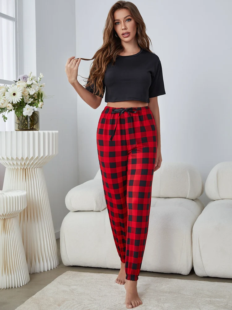 Pijama Pants A Cuadros Women's Plaid Flannel Pajama Pants With