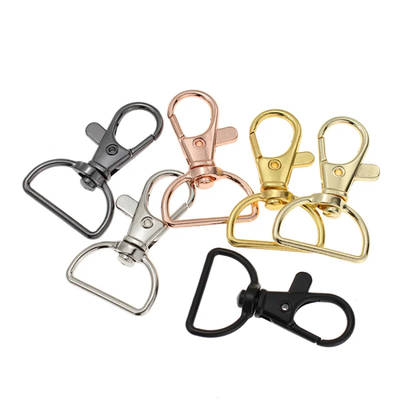 10Pcs Gold Swivel Clasps+ D Ring Buckles Bag Metal Strap Keychain