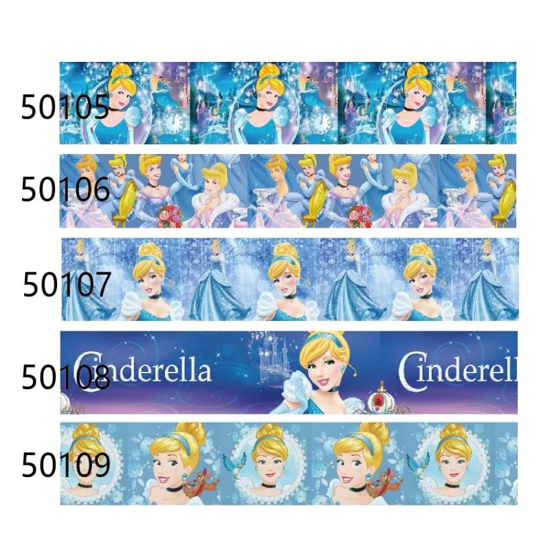 

Disney Cinderella Princess Grosgrain Ribbon 25mm 50yards Printed for DIY Bows Craft Supplies Decoration Handmade Materials