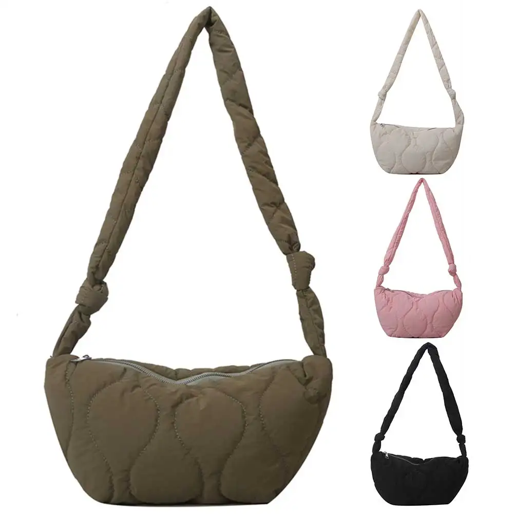 Cotton Puffer Shoulder Bag for Women Autumn Winter