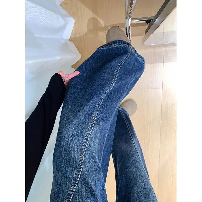 Y2k Womens Jeans Loose Fit Straight Leg Wide Trousers Baggy Denim Pants Casual Streetwear High Waist Vintage Washed Y2k jeans 3