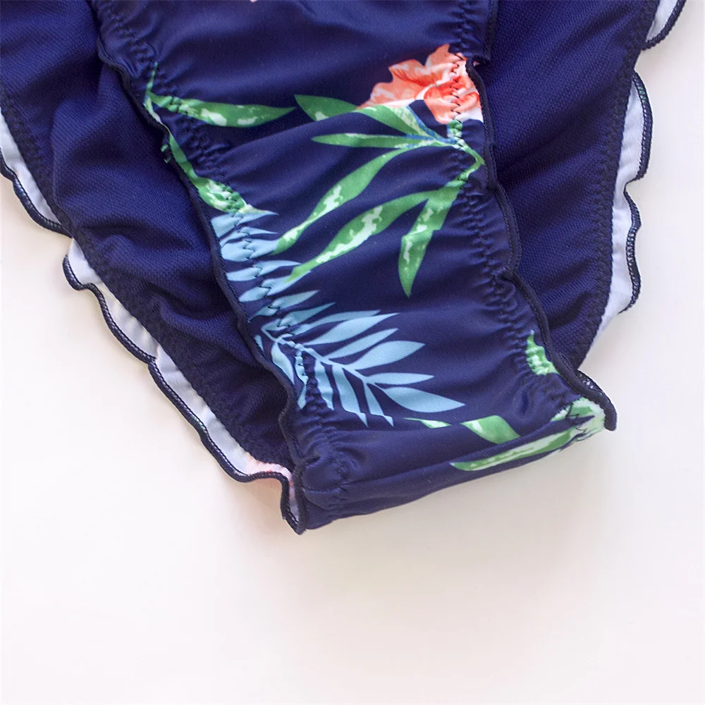 Wholesale Fold Sexy Bandage Brazilian Bikini Thong 2025 Ruffle Flower Swimwear Swimsuit Women Bottom Sexy Cheap Biquini Bottom
