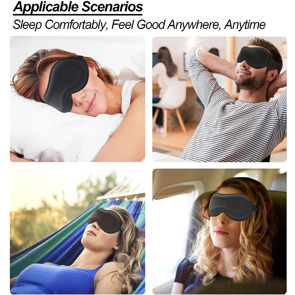 Eye Mask for Sleeping Blackout Sleep Mask Blindfold Soft 3D Eye Mask Eye Cover for Eyelash Extensions with Adjustable Strap 5