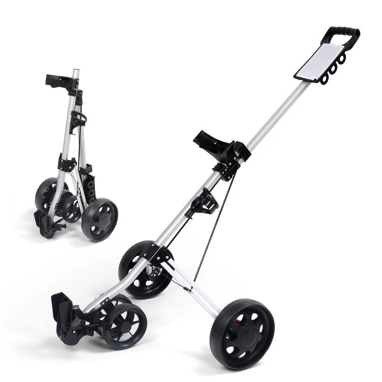 Golf Trolley Push Cart Aluminum Golf Bag Cart Foldable 3 Wheels Carts Trolley