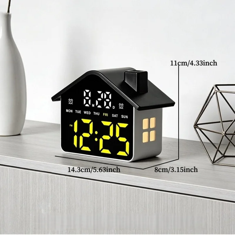 LED Digital Alarm Clock with Voice Control, Date Display, Adjustable Brightness, and Night Light