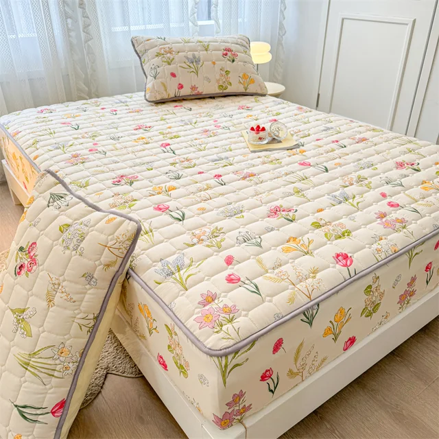 Adorable housse de matelas ajustée en coton lavé matelassé – Design de fille super mignon, hypoallergénique 2