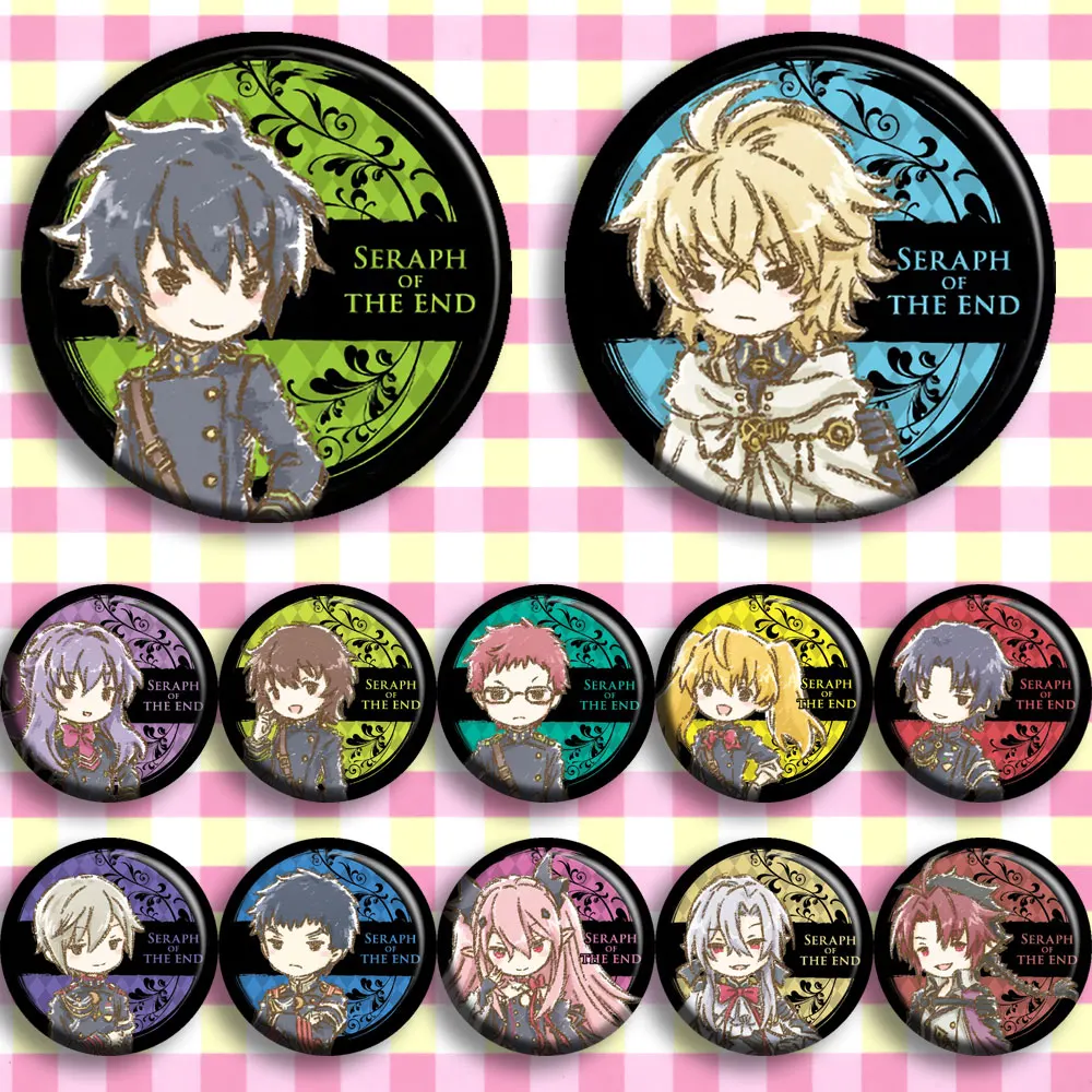 

Seraph of the End Hyakuya Yuichiro Ichinose Guren Badge Anime Cosplay Costume Garniture Itabag Bedge Button Brooch Pin DADGE Toy