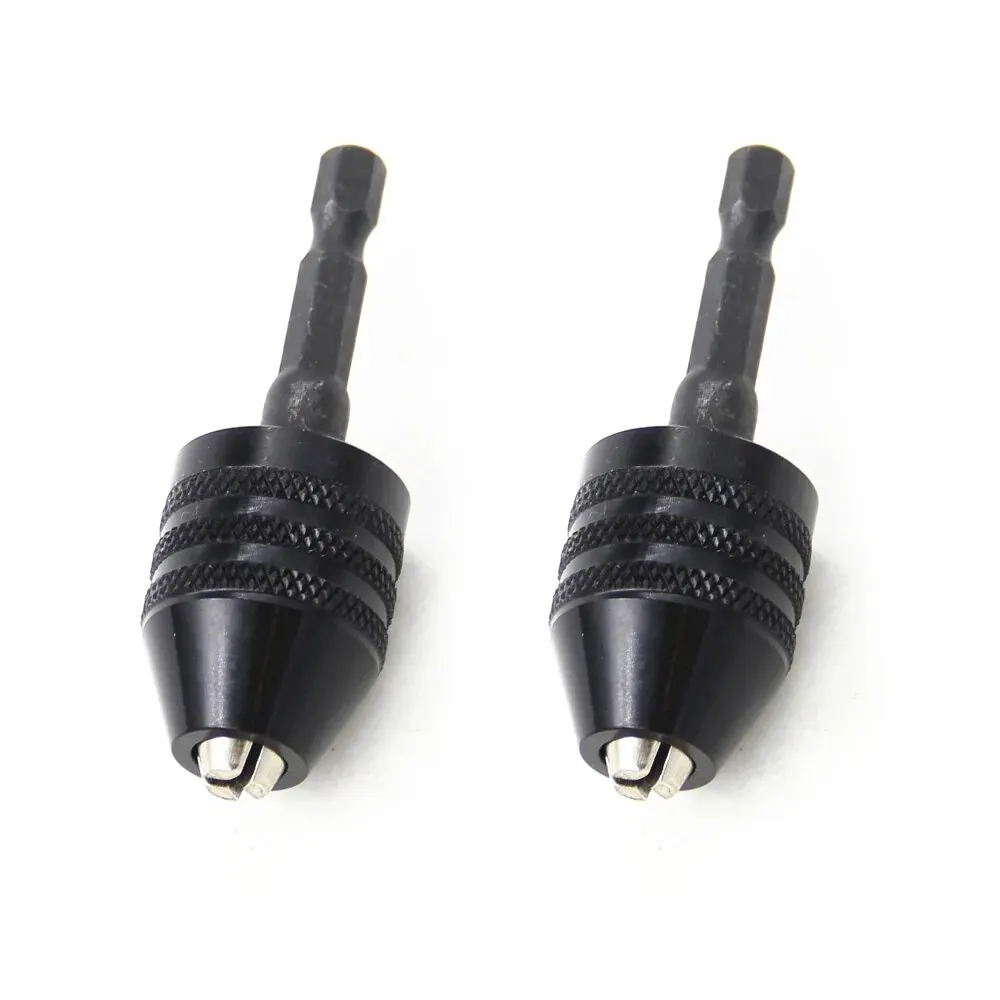 Self centering drill chuck set with durable metal body and easy grip