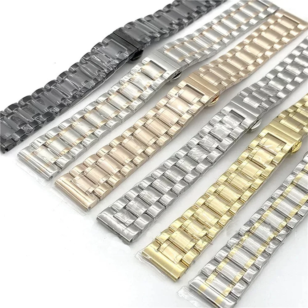 Universal Solid Stainless Steel Watch Band - Adjustable Metal Wristband Bracelet