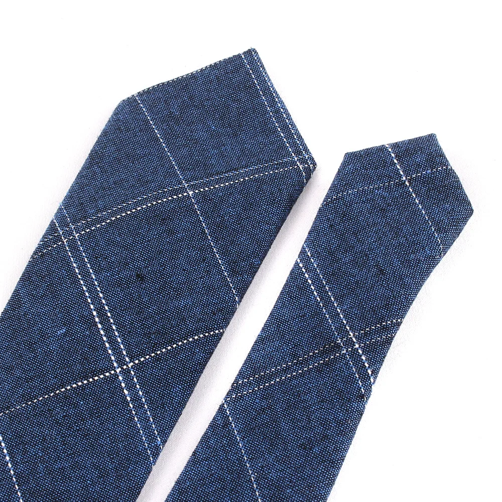 Cotton Skinny Tie For Men Women Casual Plaid Neck Tie For Party Business Wedding Neckties Adult Suit Slim Neck Ties Gifts