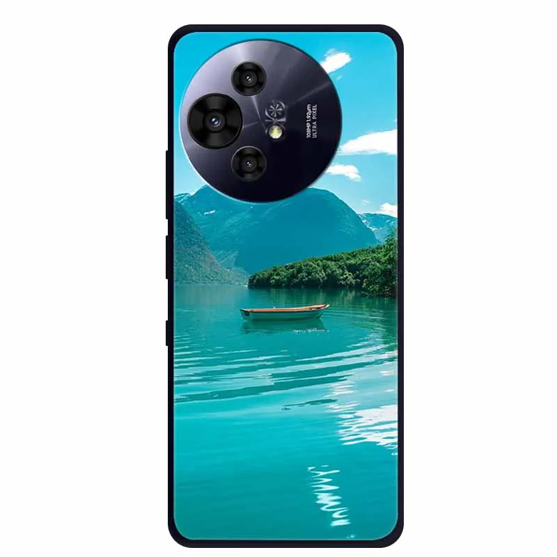 Black Silicone Protective Back Cover - Stylish and Durable Bumper Coque for TCL 50 Pro NxtPaper 5G