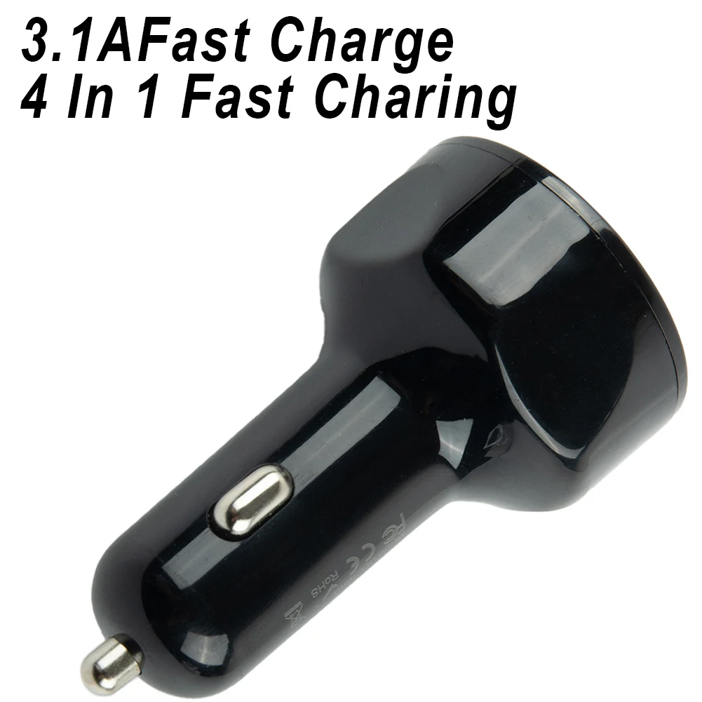 

Car Charger Compact and Portable USB Car Charger with 4 Ports and LED Display for Fast Charging and Compatibility