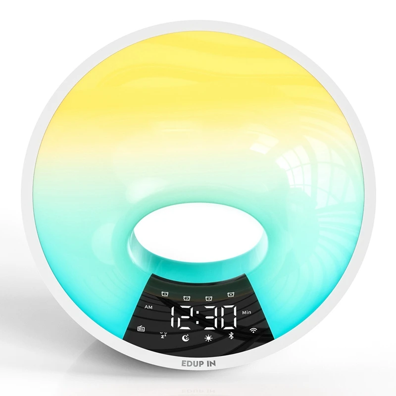 

Sunrise Alarm Clock Wifi Tuya Smart APP Wake Up Clock Light Simulation Duals Alarm FM Radio Adjustable Ligh