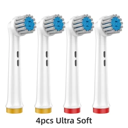 Premium Replacement Brush Heads for Electric Toothbrushes - Advanced Cleaning Action, Pack of 4/8 (4 Ultra Soft Clean)