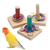Bird Training Toys Set Wooden Block Puzzle Toys For Parrots Colorful Plastic Rings Intelligence Training Chew Toy Bird Supplies 1