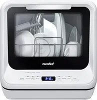 Portable Dishwasher Countertop with 5L Built-in Water Tank, No Hookup Needed, 6 Programs, 360° Dual Spray, 192℉ High-Temp& Air 1