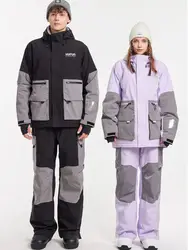 Kufun Women Man Warm Ski Wear Suit Set Waterproof Windproof  Snowboard Jacket Outdoor Clothing Winter Sports Pants Adults Unisex