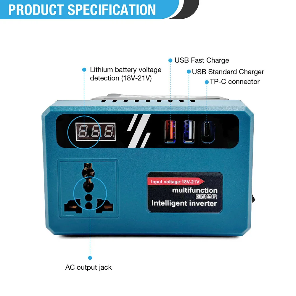 1500W - Onduleur 12V DC à 220V AC, Convertisseur De Tension, Adaptateur Double USB Pour Voiture