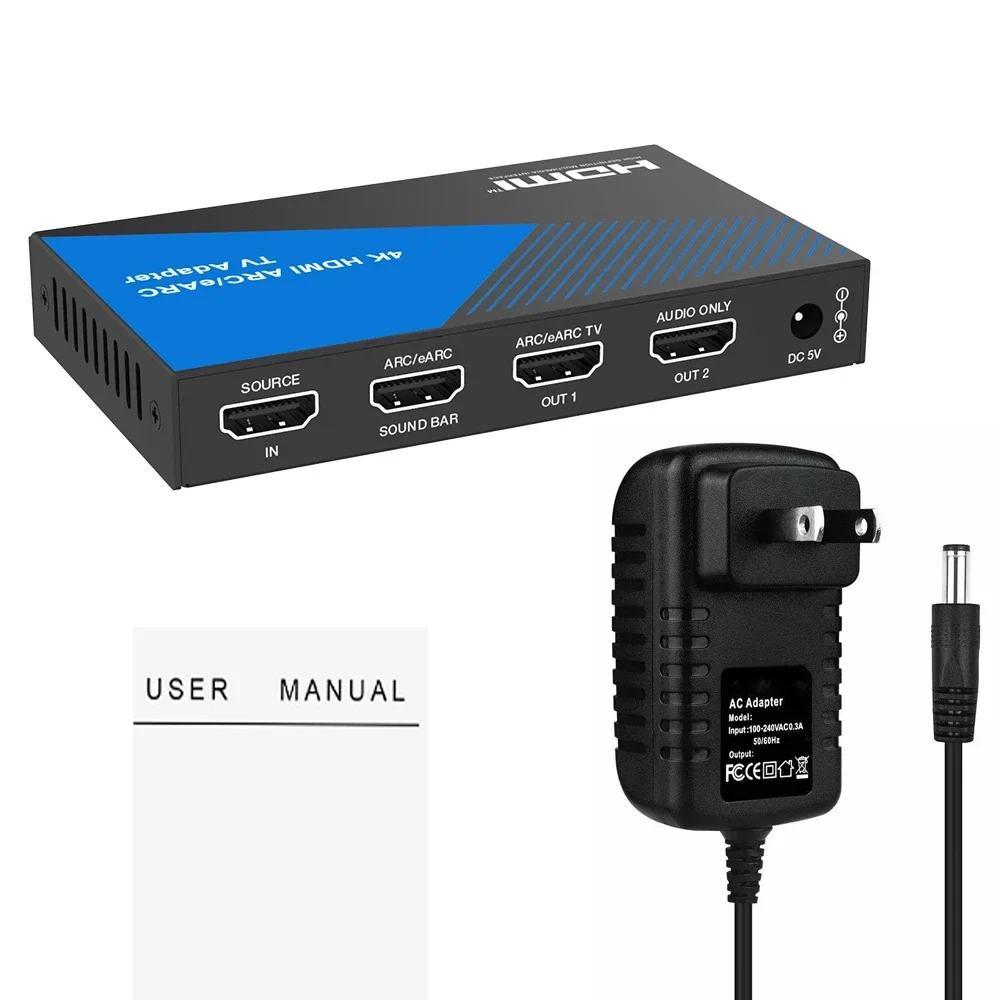 4K HDMI ARC/E-ARC Adapter 4K@60Hz Audio Video Converter HDMI ARC