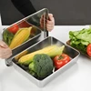 Stainless Steel Flat Bottom Storage Tray with Lid Square Food Plate Cake Bread Pastry Baking Pan Dish Bakeware Kitchen Tools 4