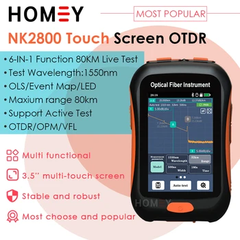 2023 미니 OTDR 광섬유 반사계, VFL OLS OPM 이벤트 맵, 광섬유 케이블 이더넷 테스터, 1550nm 활성 섬유, NK2800, 20dB, 80km