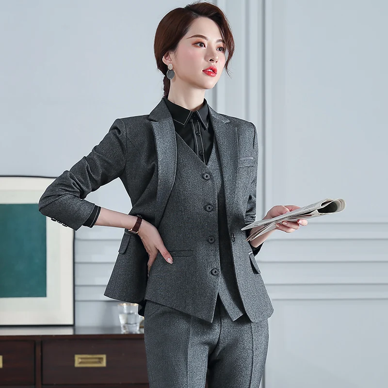 Fashion Professional Women's autumn and winter new long-sleeved suit unique temperament to make you unique