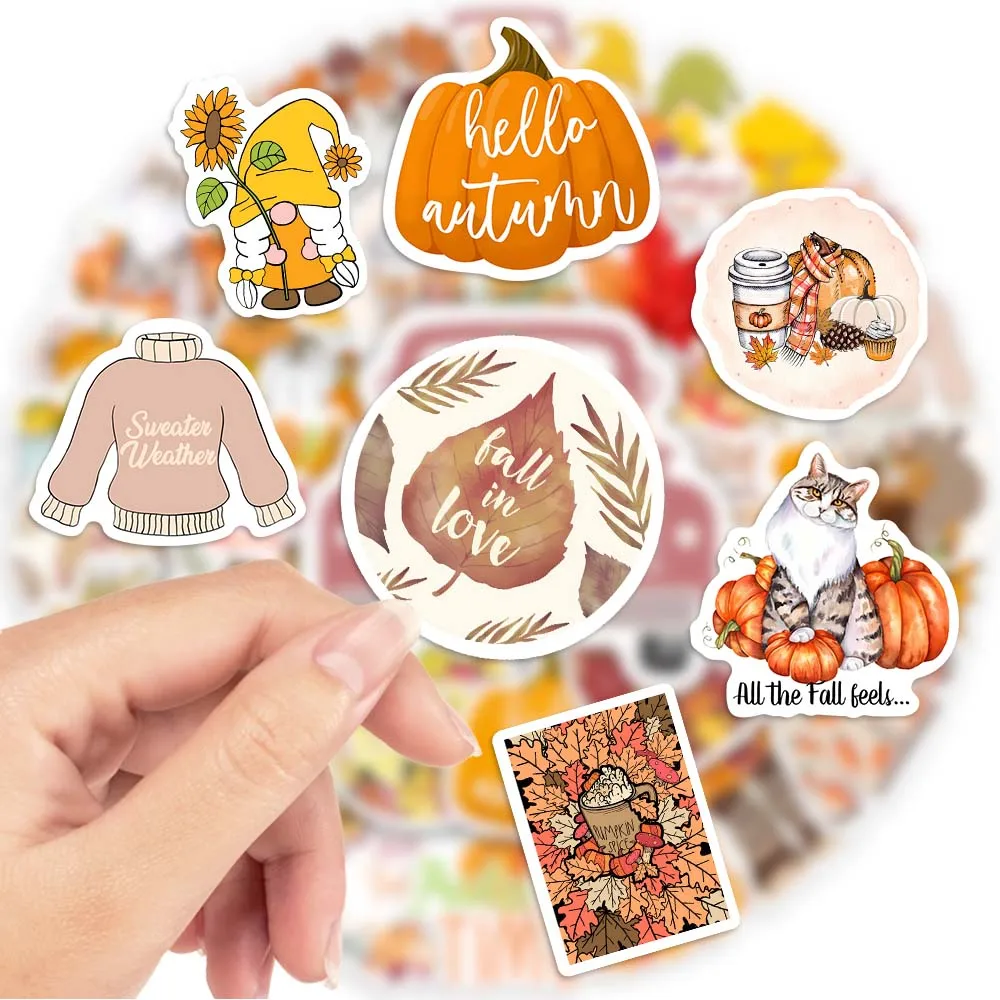Autumn Stickers Animals Leaves Pumpkins Plants Clothes Decals DIY Skateboard Laptop Luggage Cup Motorcycle Phone PVC Waterproof animal stickers,decorative stickers,decorative labels stickers,self adhesive stickers,adhesive stickers,custom stickers,stationery stickers,cartoon sticker,cartoon stickers