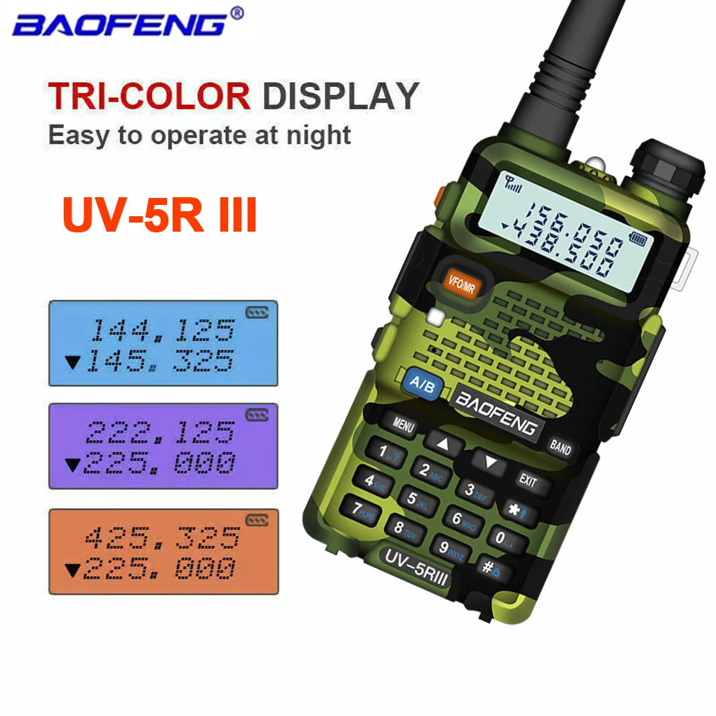 2023 Baofeng UV-5R III 5W Walkie Talkie Long Range Walkie Talkie FM Handy Transceiver Portable Ham Radio Walkie Talkie bluetooth 5 0 motorcycle helmet walkie talkie 2 people 1000m call universal pairing waterproof walkie talkie headset fm radio