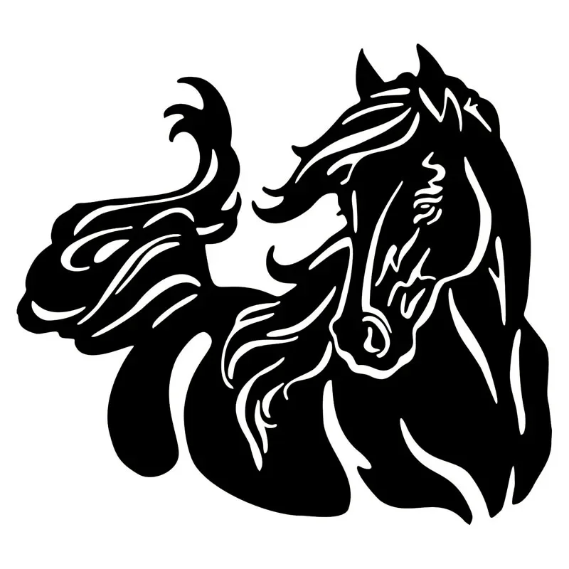 

Beautiful Horse Pattern Car Body Stickers Stylish Pet Equine Car Body Decals Black/Silver,20*17CM