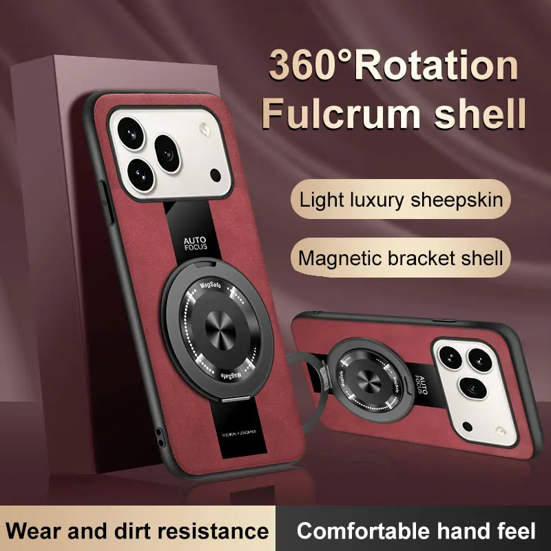 Magnetic Retro Leather Soft Case with Kickstand Ring Cover