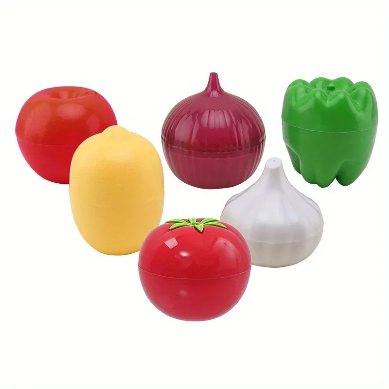 5PCS Clear Fruit And Vegetable Storage Box for Lemon Pepper Tomato Onion Garlic Kitchen Organizer