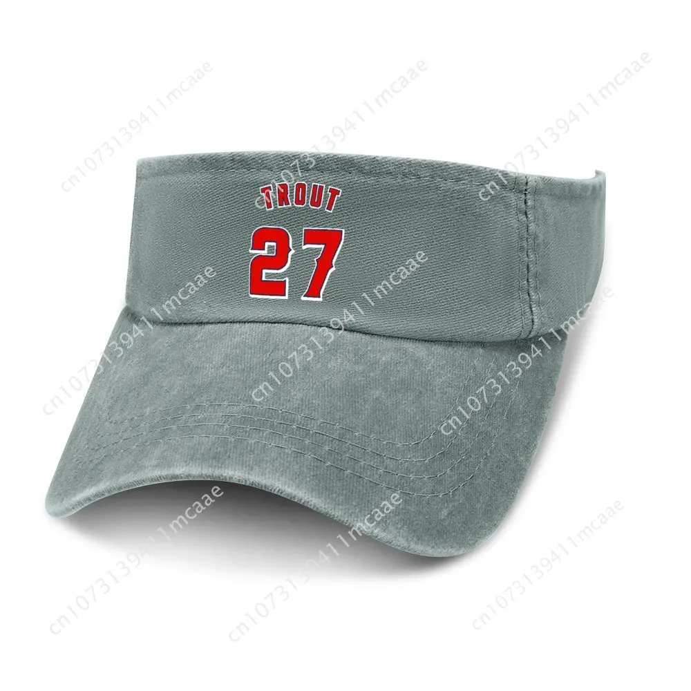 

Los Angeles baseball custom made Sun Visor Leaky Top Cowboy Hats Men Women Angels Mike Trout NO 27 Custom Cap Empty Open Top Hat