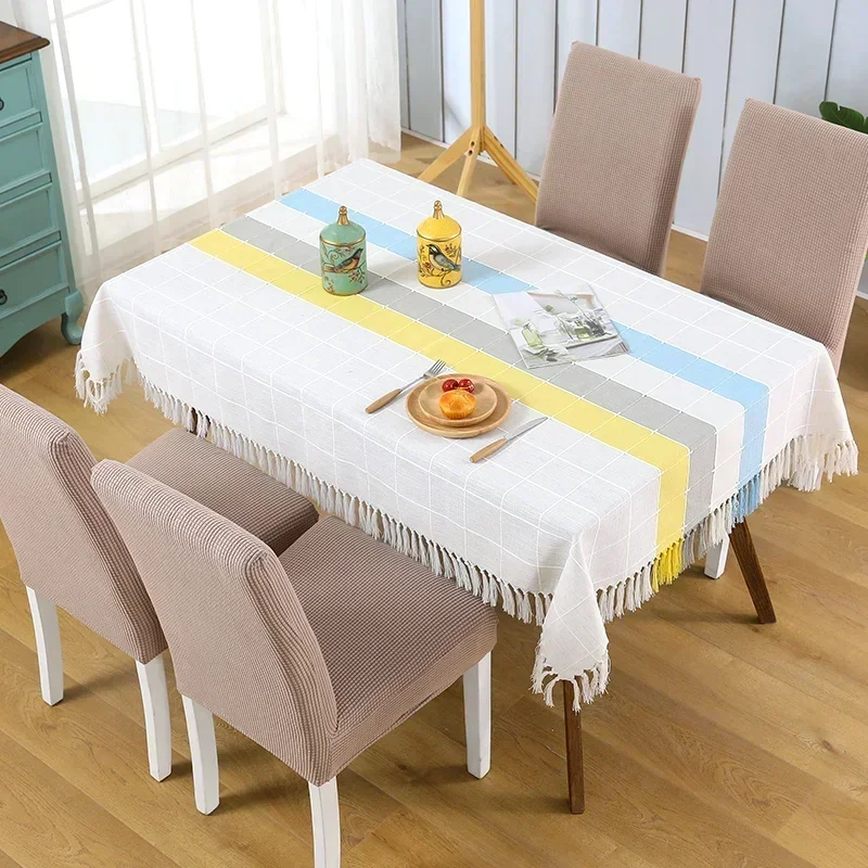

Nordic Table Cover Cotton Linen Tablecloth,suitable for Wedding Hotel Tablecloths,rectangular Table Covers and Tassel Home Decor