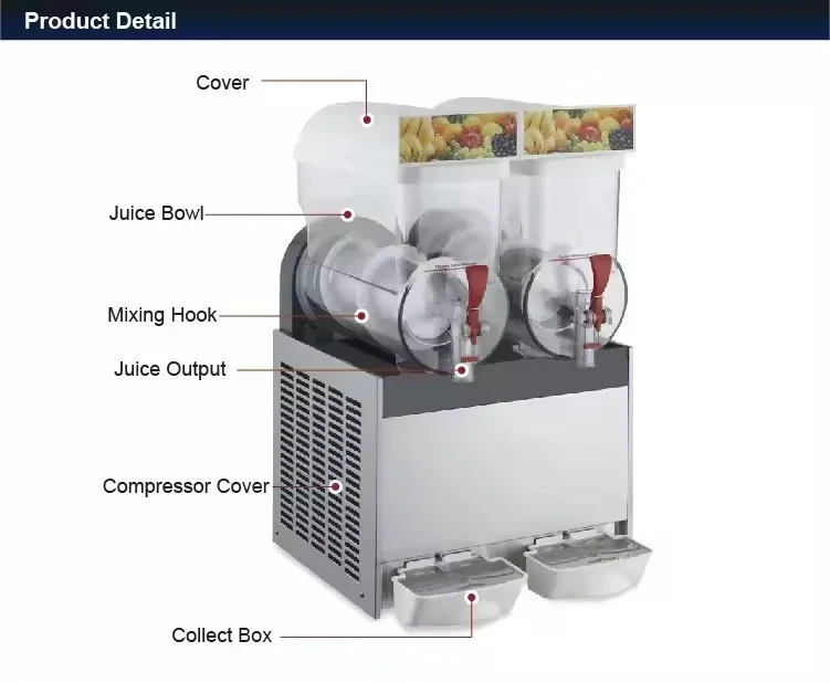 Frozen Drink Slush Machine 3 Tank Mini Slush Ice Making Machines Strong Compressor Slush-Machine China Factory