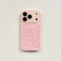 Chic Leopard Print Matte Protective Phone Case Cover - iPhone 15 (Pink)