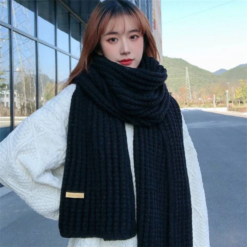 Men Women Winter Knitting Thermal Neck Warmer Tube Outdoor Skiing Motorcycle Scarf Thickening Windproof Neck Cover Riding Bib winter accessories knitted scarf