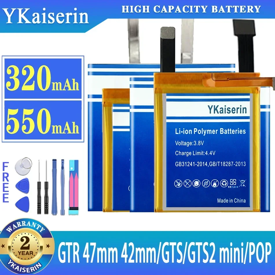 Batteria Pl392223H Pl402022H Pl412120V Pl412221H Pl502526V Per Huami Amazfit Gtr 47Mm 42Mm/Gts A1914 A1913/Gts2 Mini/Pop A2009
