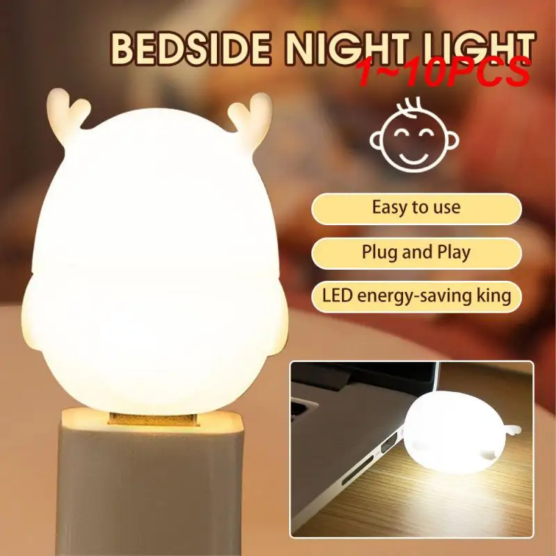 

1~10PCS Space Saving Room Atmosphere Light Environmentally Friendly White Materials Reading Lamp Deer Shaped Simple And Cute