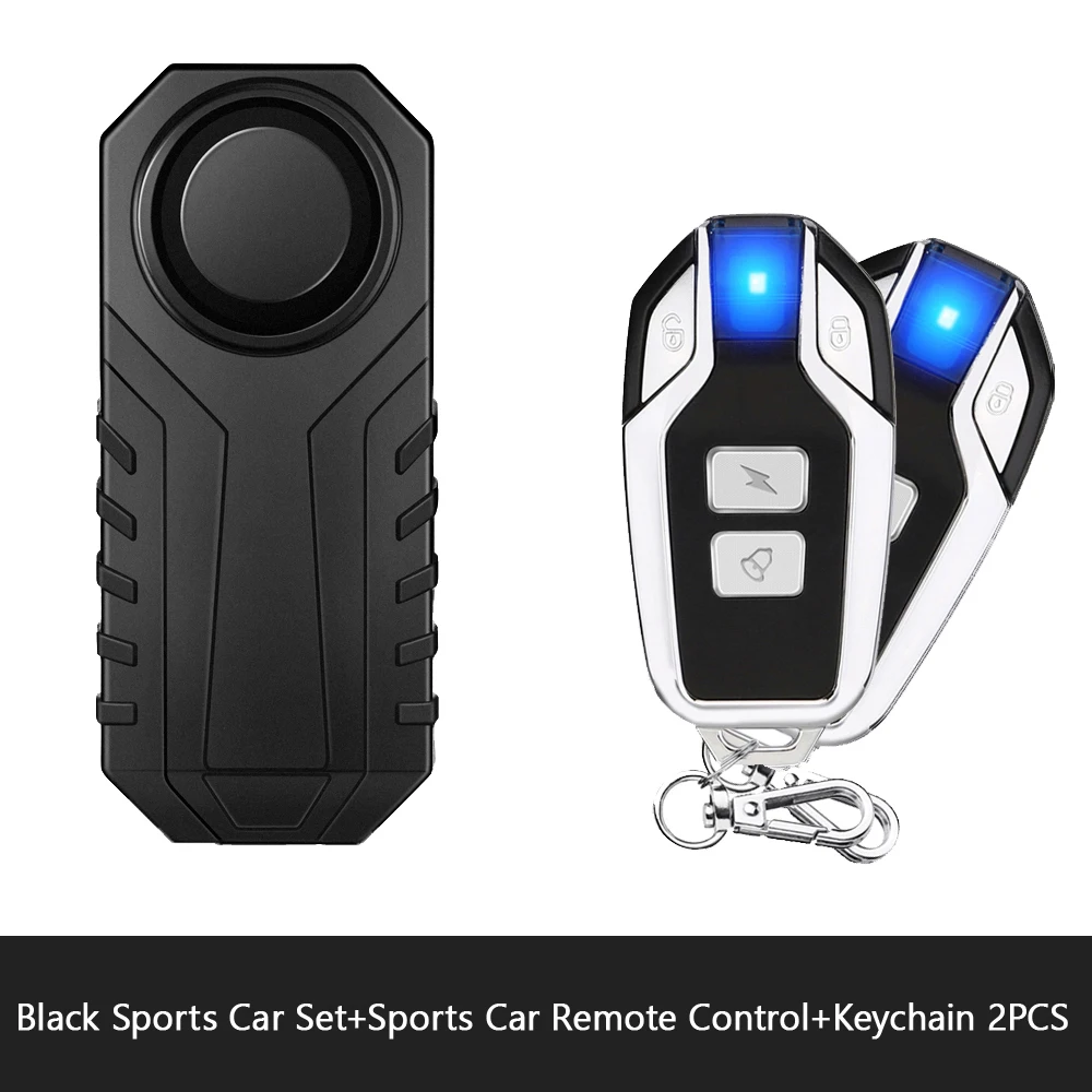Motorcycle and Bicycle Anti-Theft Wireless Alarm System with Remote Control and Waterproof Design, 113dB Security Alert