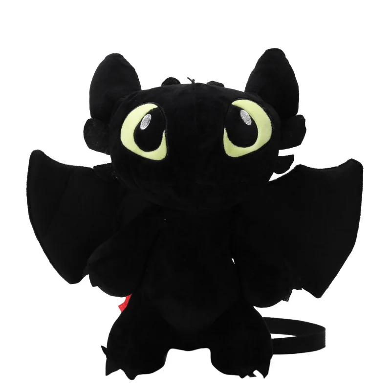 

Anime Black Dragon Women Kawaii Bag Dragon with Wings Doll Backpack Cartoon Black Flying Dragon Shoulder Bag Plush Toy Bag