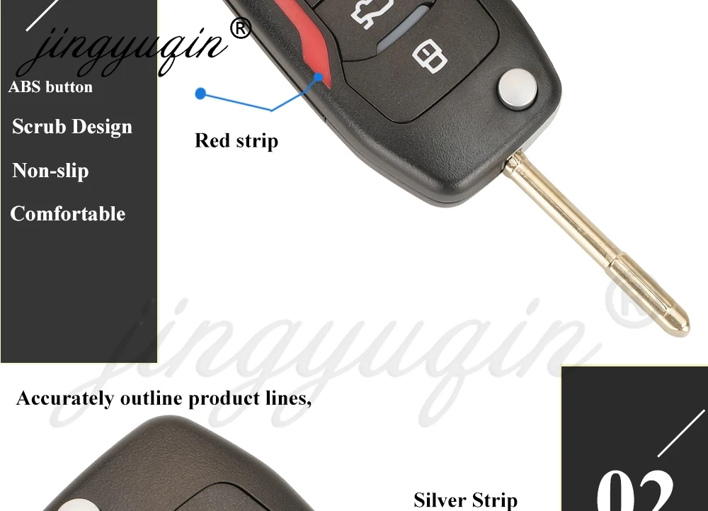 Jingyuqin 433 MHz 4D60 4D63 Modifizierter Flip-Fernbedienungs-Autoschlüssel für Ford Mondeo Focus Fusion Fiesta Galaxy C-Max S-Max Transit MK2 5 MK7 – Detail 5