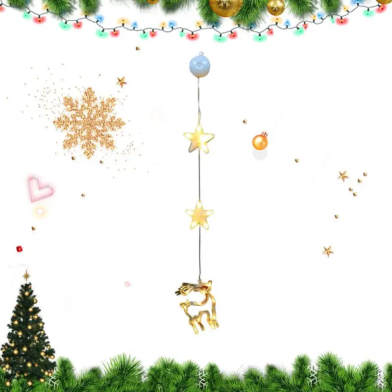 

Christmas Start Lights LED Window Hang Lights Battery Operated Christmas Window Decorations For Christmas Window Decorations