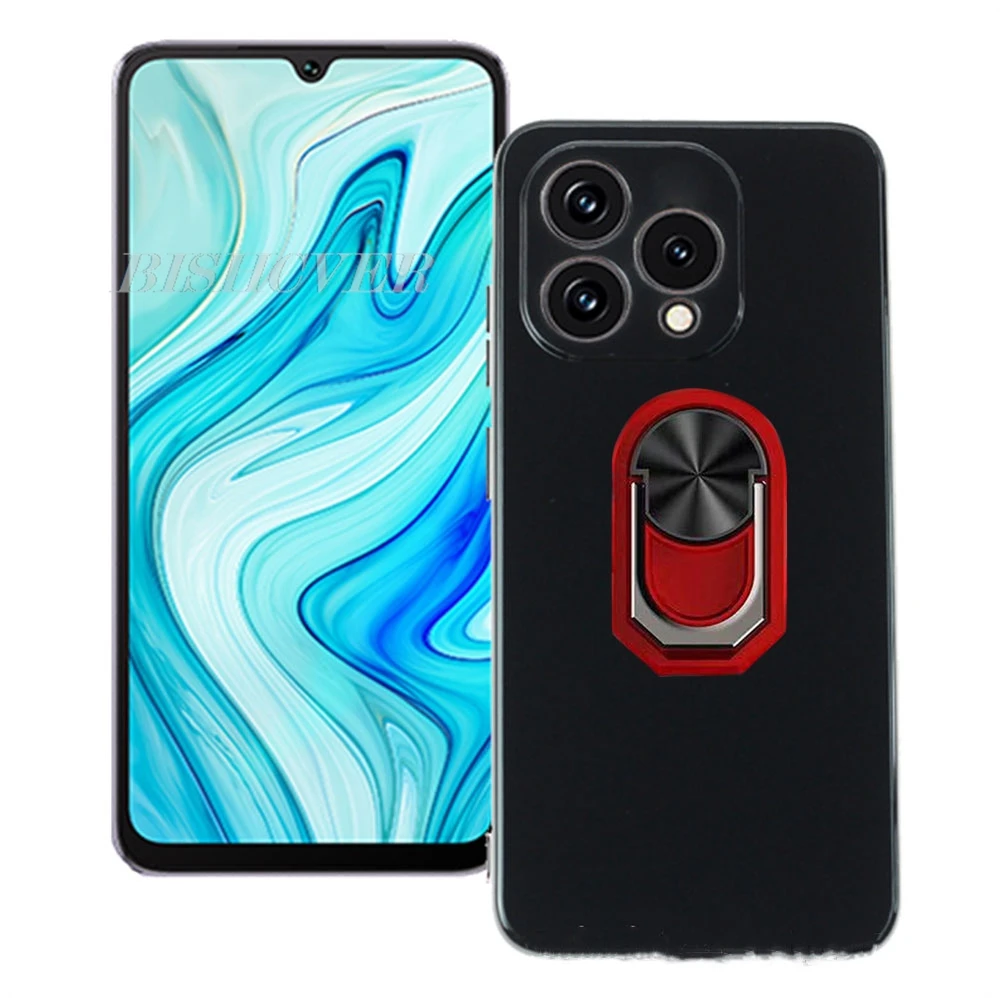 Universal Back Ring Holder Silicone Phone Case - Soft TPU Cover, 6.88