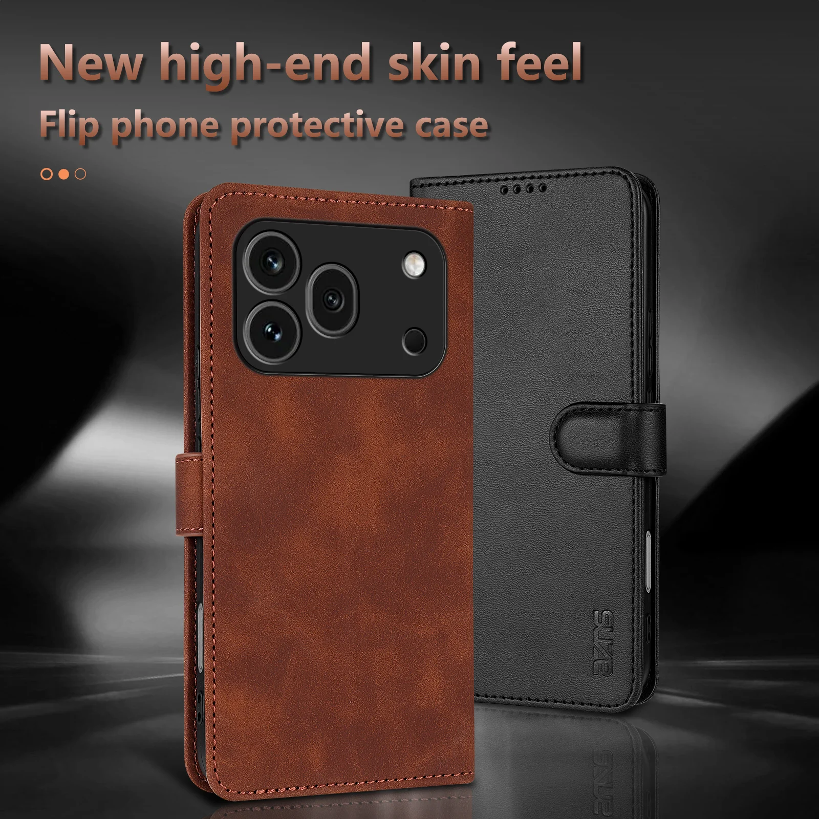EUCAGR Wallet Magnetic Flip PU Leather Shockproof Holder Pocket Case in Black