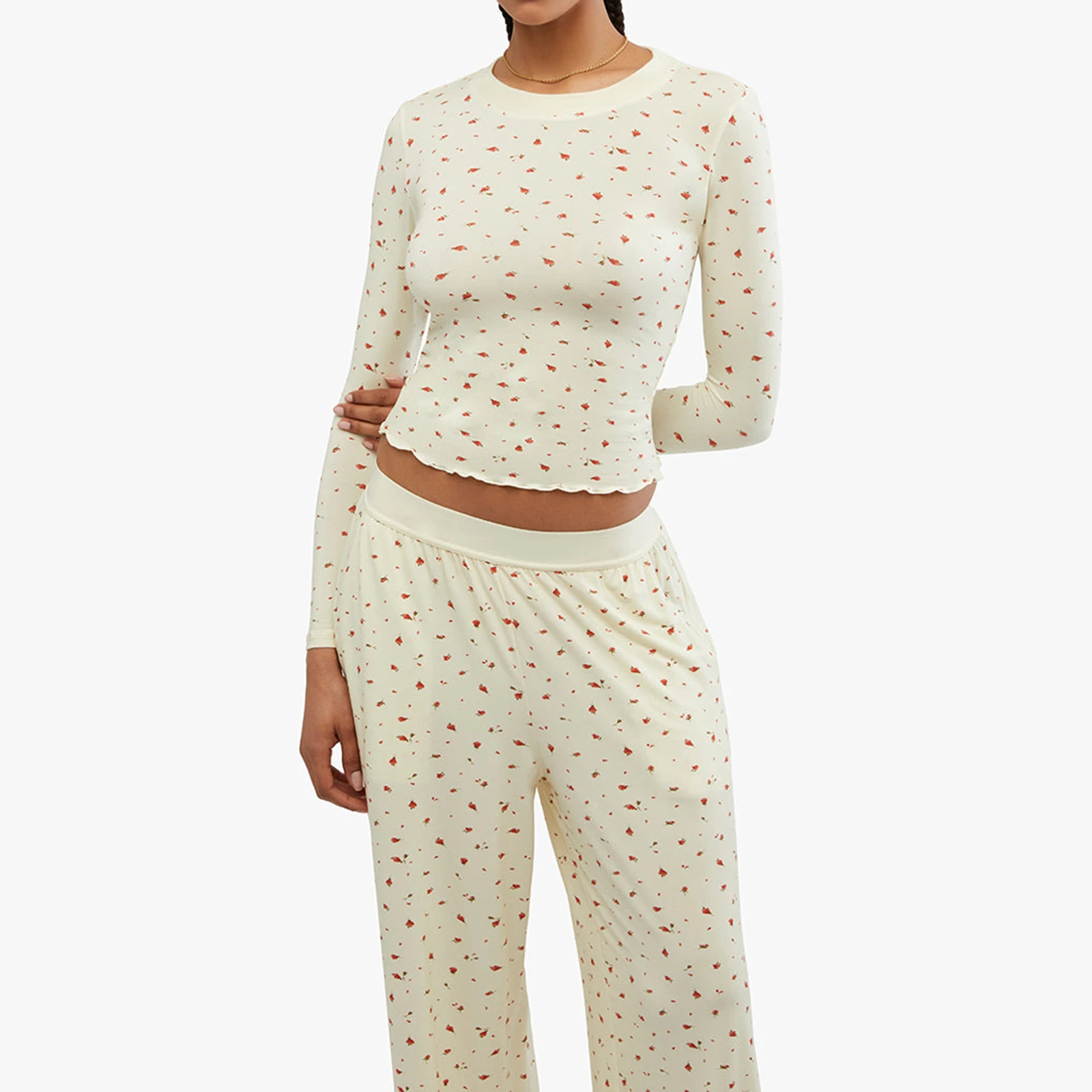売れ筋商品|||ランズエンド カットソー トップス レディース Women's Cozy 2 Piece Pajama Set - Long Sleeve Top and Pants Mint cream Women's Cozy 2 Piece Pajama Set - Long Sleeve Top and Pants