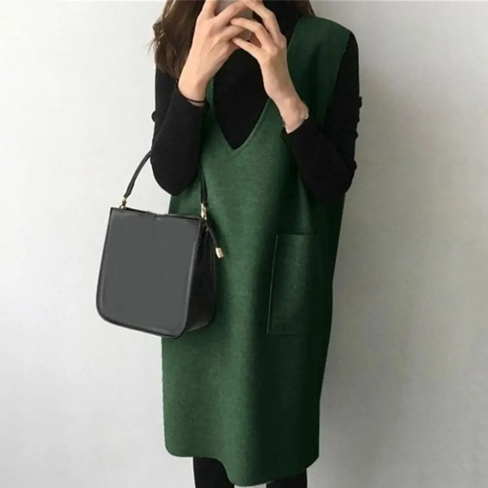 

Pullover Vest Elegant Vest Dress All Match Japan Style Slim Vest Stylish Elegant Warm Long Waistcoat for Gathering