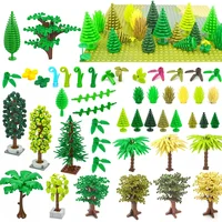 Hot sale City Parts Bush Tree Leaf Flower Green Grass Building Bricks Plants Blocks Figures Accessories Assemble Blocks Parts 1