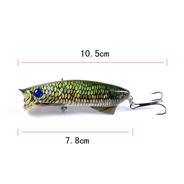 1pc Floathing Lure Topwater 3D Printed Popper Fishing Lure 7.8cm 11.5g Hard  Bait Plastic